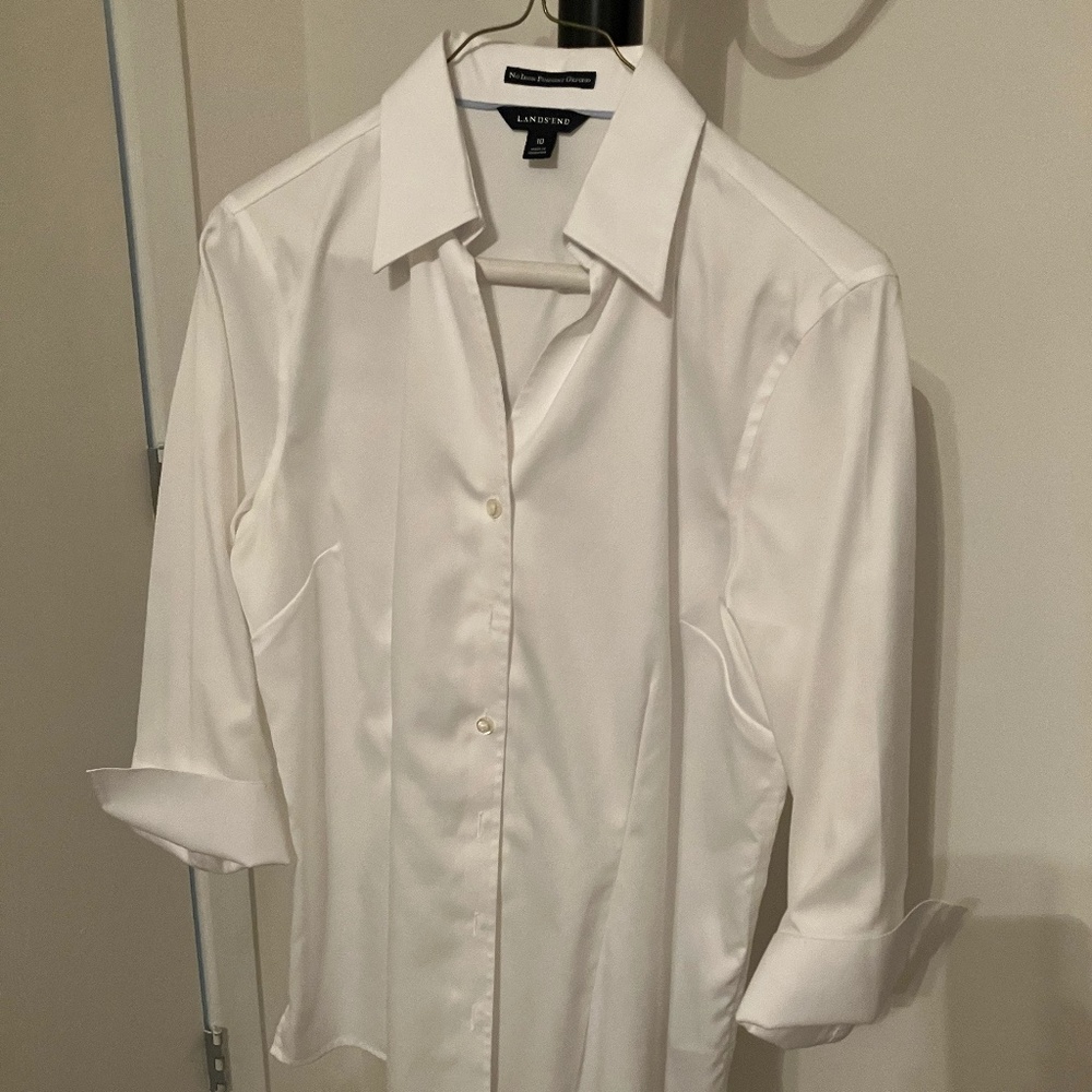 White button-down blouse